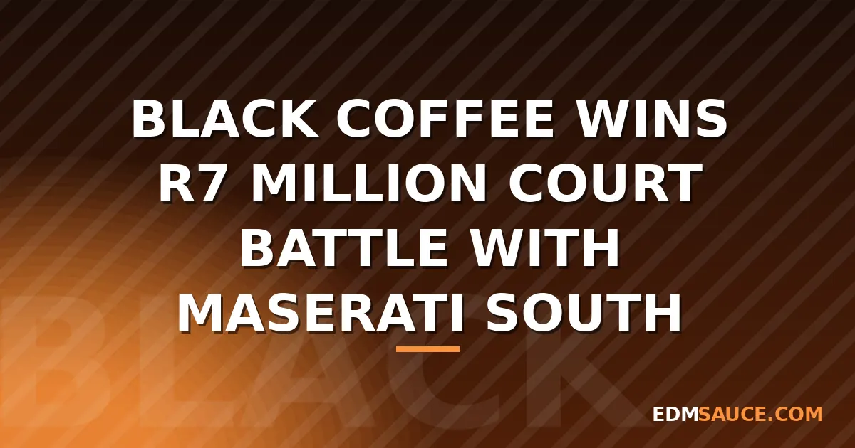 Black Coffee Wins R7 Million Court Battle With Maserati South Africa