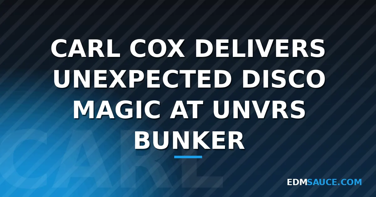 Carl Cox Opens Surprise UNVRS Bunker Set With Angie Stone